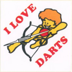 Aufkleber I love Darts" 2"