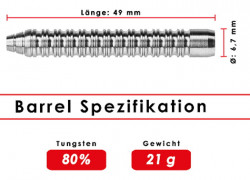 Karella Steeldarts Barrels Profi Line PL-06 21 gr.