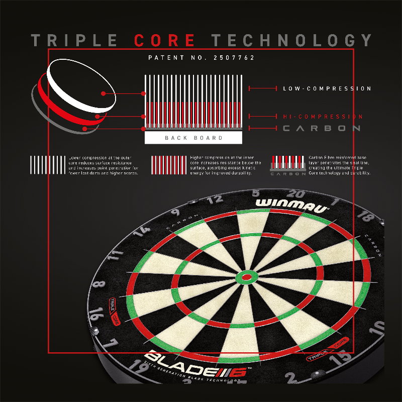 Winmau Blade 6 Triple Core Carbon Dartboard PDC günstig kaufen