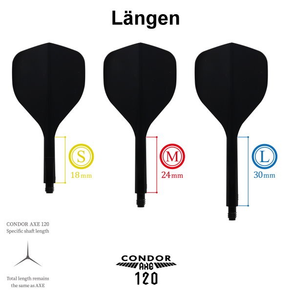 Condor Shafts / Flights AXE 120 Trifin schwarz